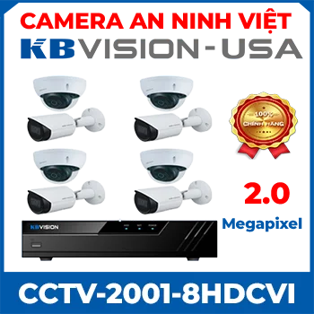 CAMERA TRỌN BỘ 8 KBVISION 2001HDCVI