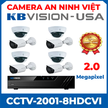 Camera trọn bộ 8 Kbvision 2001HDCVI