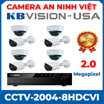 Camera trọn bộ 8 Kbvision 2004HDCVI
