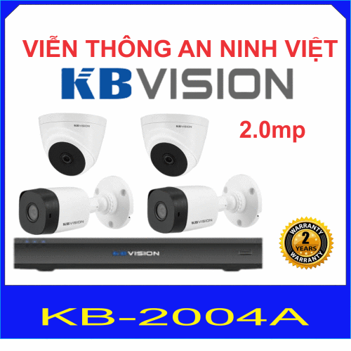 Trọn Bộ 4 camera KBVISION -2004A  ( 2.0mp )